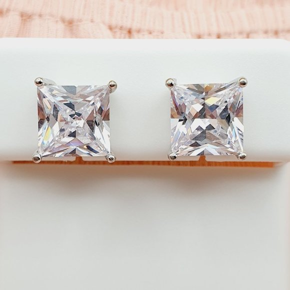 8MM S925 Sterling Silver CZ Stud Earrings for Women/Girl, US19251036 - Picture 5 of 9